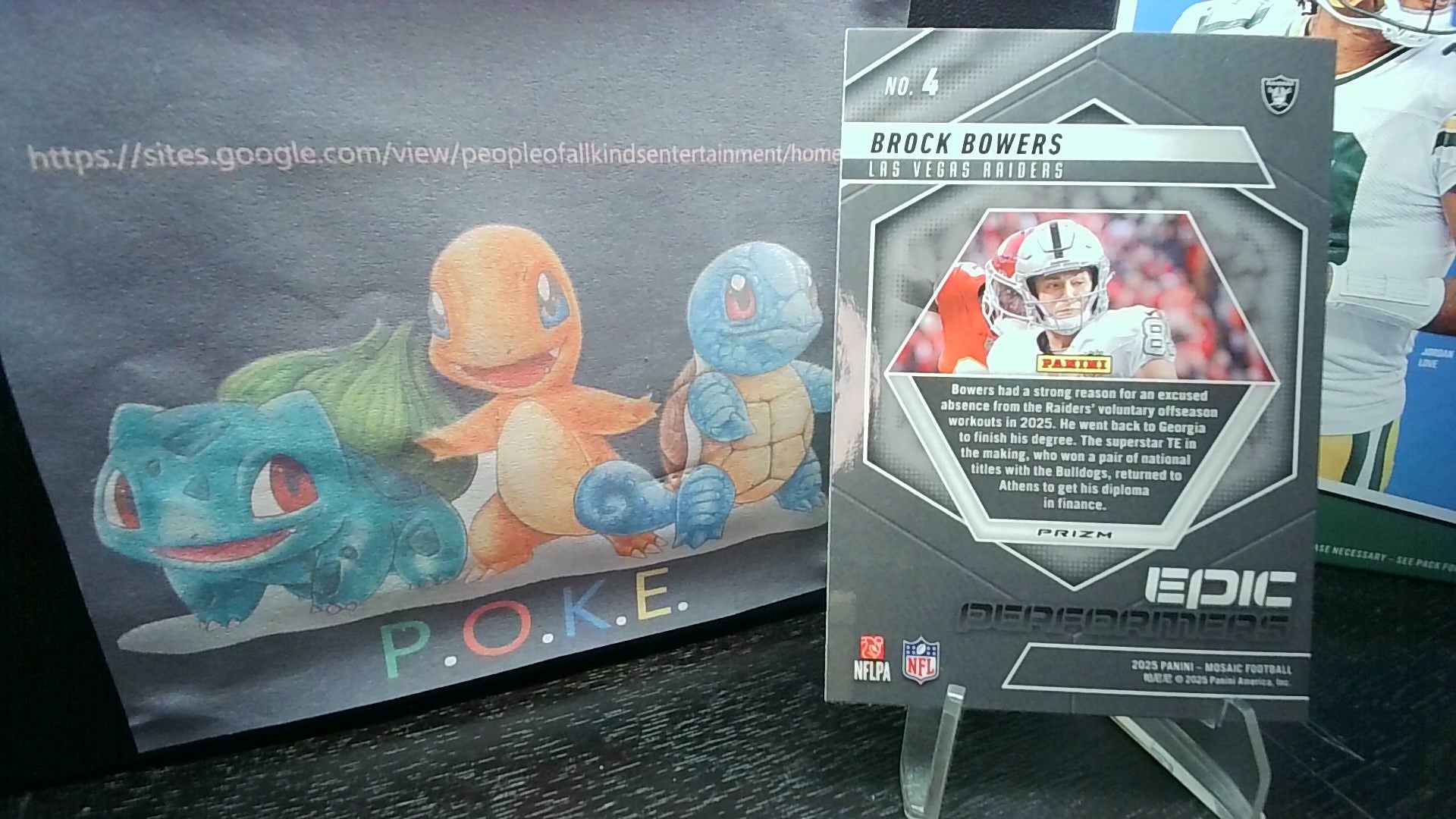 2025 Mosaic Brock Bowers #4 Epic Preformers Orange Fluoresent