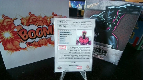 2022 Marvel Platinum Baron Zemo #154 Blue Traxx /499
