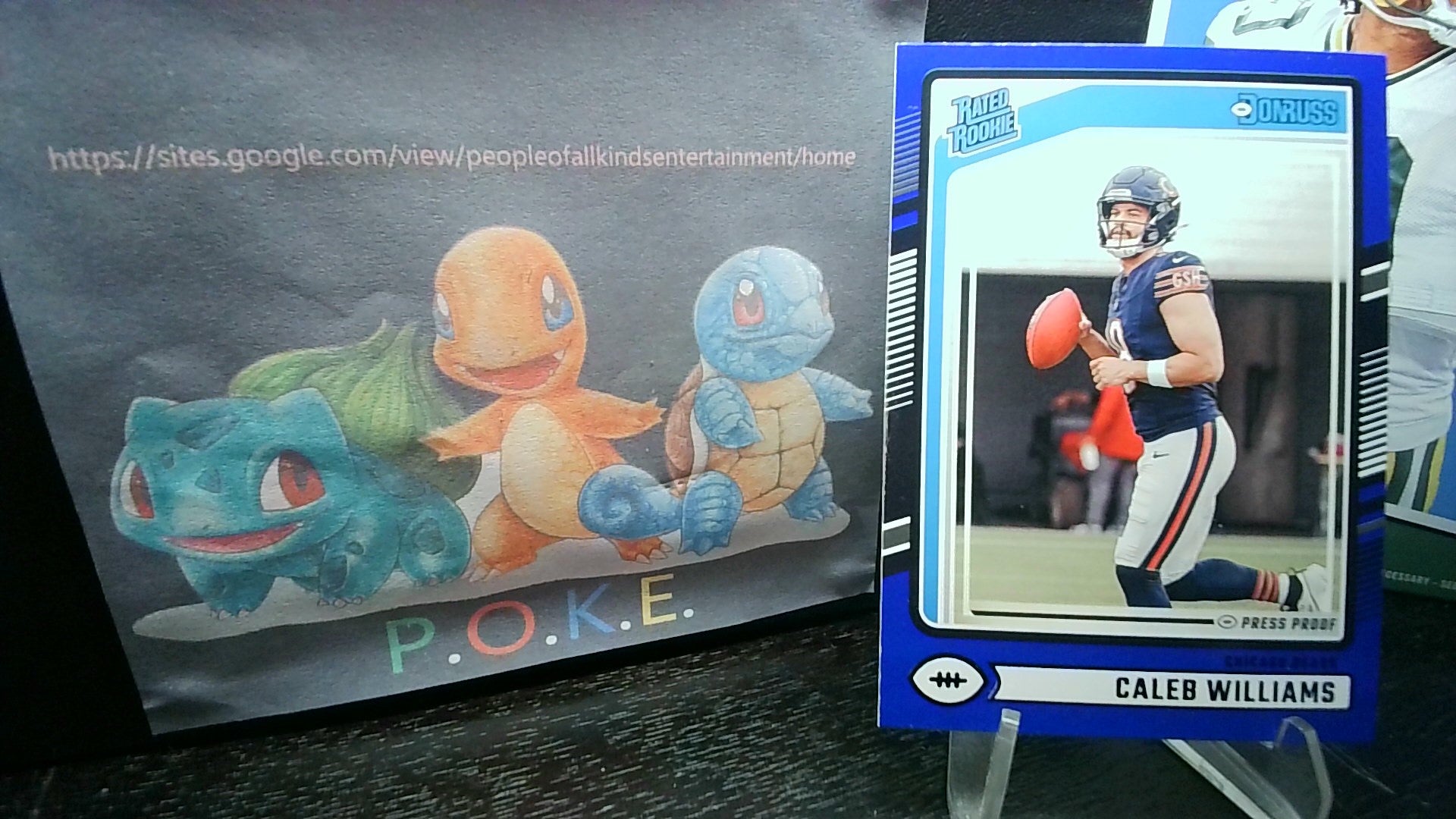 2024 Donruss Caleb Williams #327 Press Proof Blue Rated Rookie