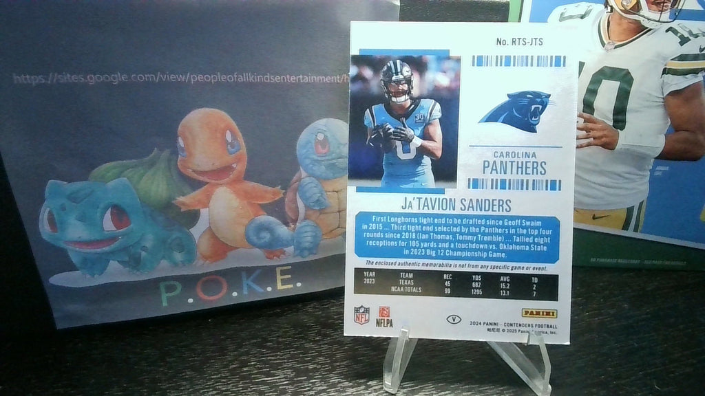 2024 Contenders Ja'Tavion Sanders #RTS-JTS Rookie Ticket Swatches