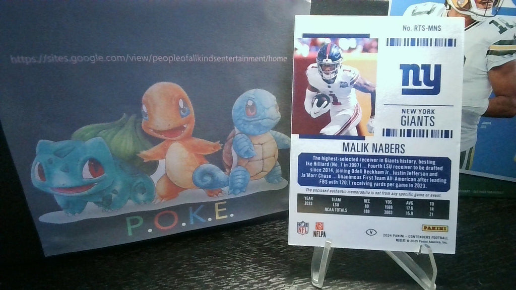 2024 Contenders Malik Nabers #RTS-MNS Rookie Ticket Swatches