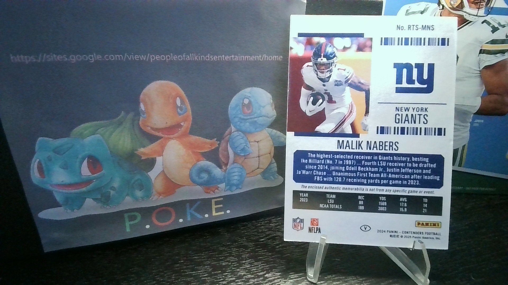 2024 Contenders Malik Nabers #RTS-MNS Rookie Ticket Swatches