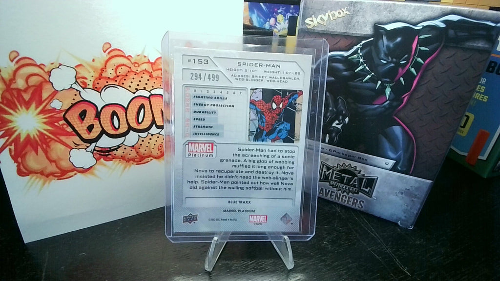 2022 Marvel Platinum Spider-Man #153 Blue Traxx /499